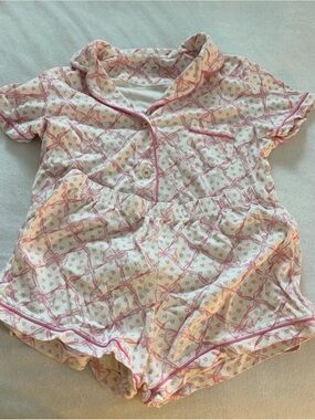 Roller Rabbit Pink & White Short Pajama Set